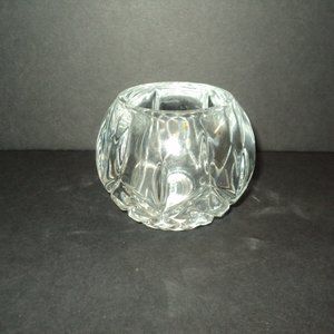 Vintage Homco Votive Candle Holder Crystal Clear Heavy 2 1/2" H x 3 1/4" W USA